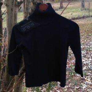 Joseph A  Black Turtleneck 3/4sleeves size…